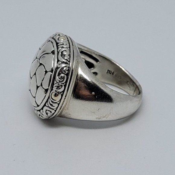 Sterling & 18K Pebbled Ring - Picture 3 of 7